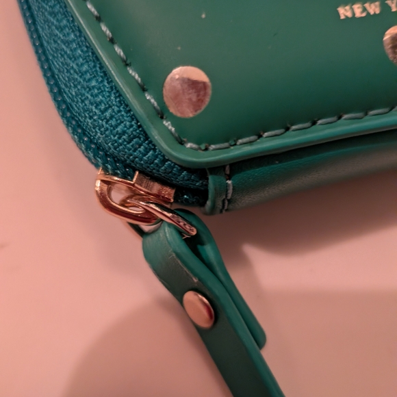 RARE Kate Spade Cactus Teal Green and Pink Polka Dot Coin Purse - Picture 5 of 5